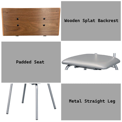 Jurgen - Side Chair (Set of 2) - Gray Synthetic Leather, Oak & Silver, alternate view 6 with wood construction