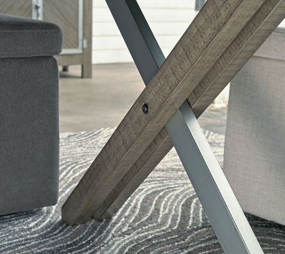Krystanza - Rectangular Dining Room Table - Weathered Gray, alternate view 4 with engineered wood
