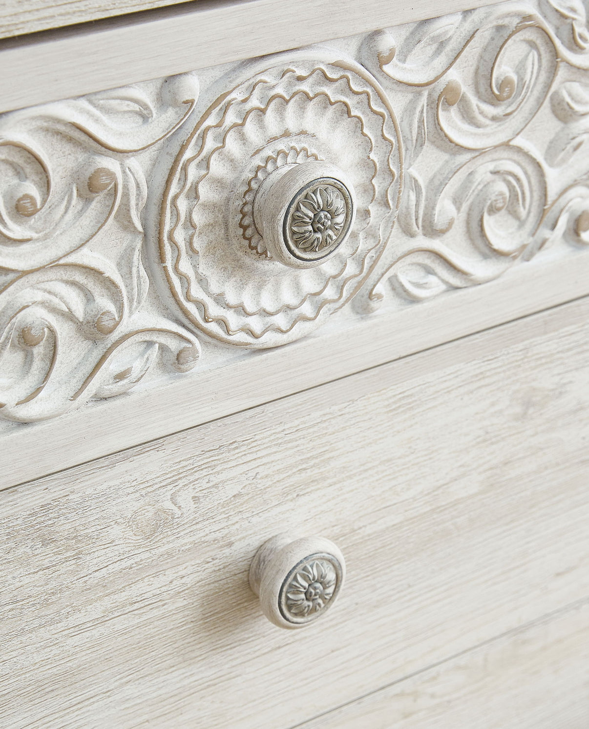 Paxberry - Six Drawer Dresser - Vinyl-Wrapped - Whitewash, alternate view 6 with engineered wood