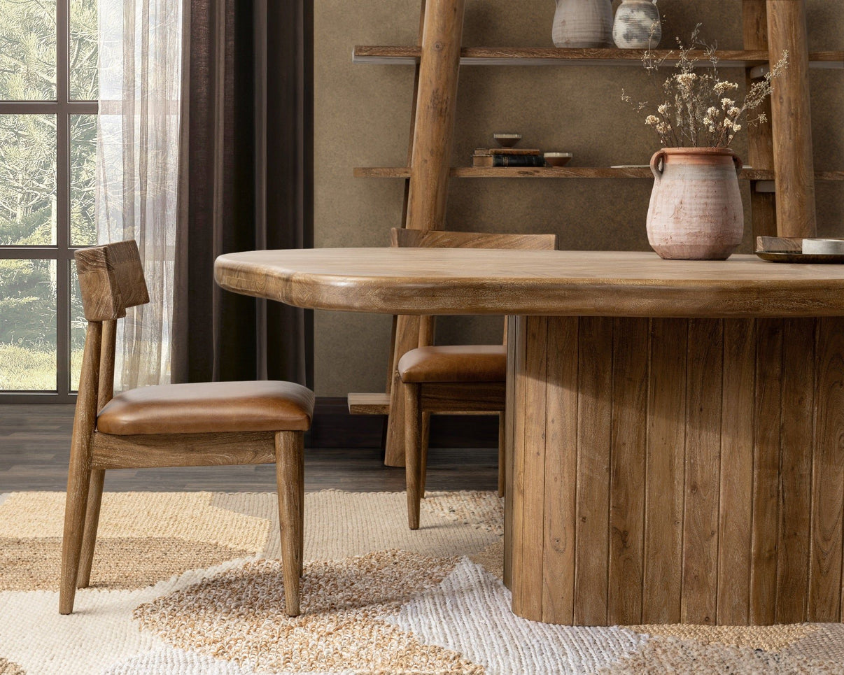 Alvaro - 65" Dining Table - Golden Wheat, alternate view 3 with wood construction