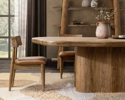 Alvaro - 65" Dining Table - Golden Wheat, alternate view 3 with wood construction