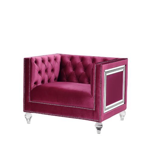 Heibero - Chair - 31", product view with velvet upholstery