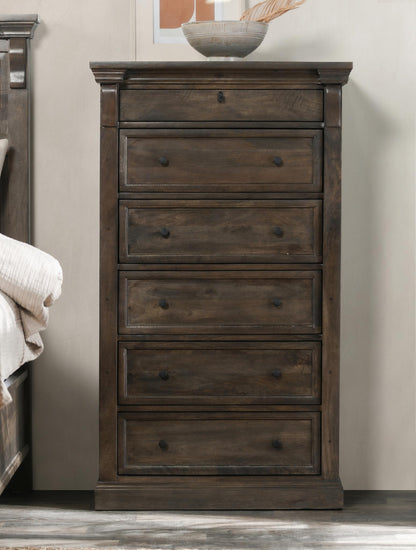 Adelaide - Wood 6 Drawer Chest - Cocoa Brown, alternate view 7