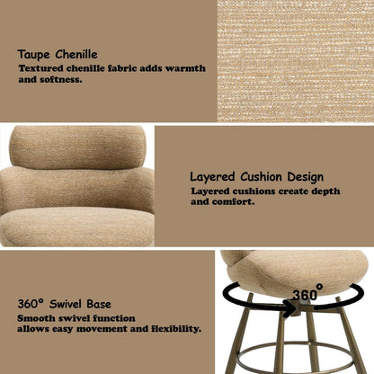 Jena - Fabric Counter Height Chair With Swivel