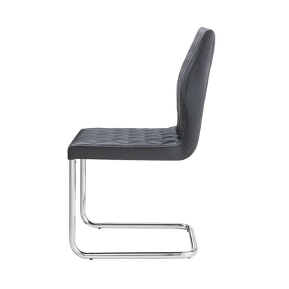 Ansonia - Side Chair (Set of 2) - Gray Synthetic Leather & Chrome, alternate view 7 with wood construction