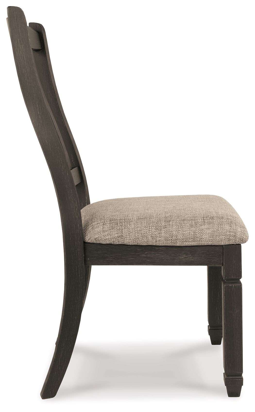 Tyler Creek - Dining UPH Side Chair (Set of 2) - Slatback - Black / Grayish Brown, alternate view 5 with polyester fabric