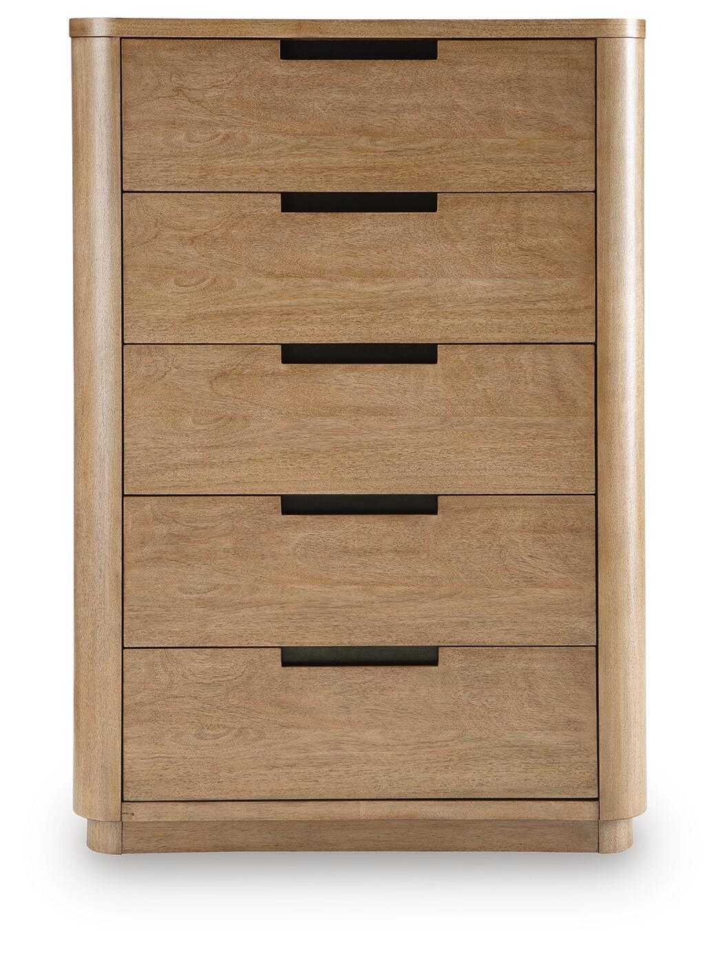 Pamaria Five Drawer Chest Light Brown, gallery image 5