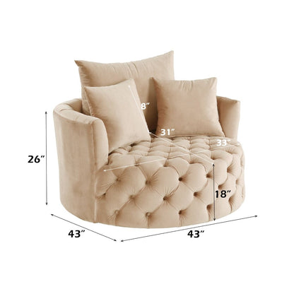 Zunyas - Accent Chair w/Swivel, alternate view 19 with velvet upholstery