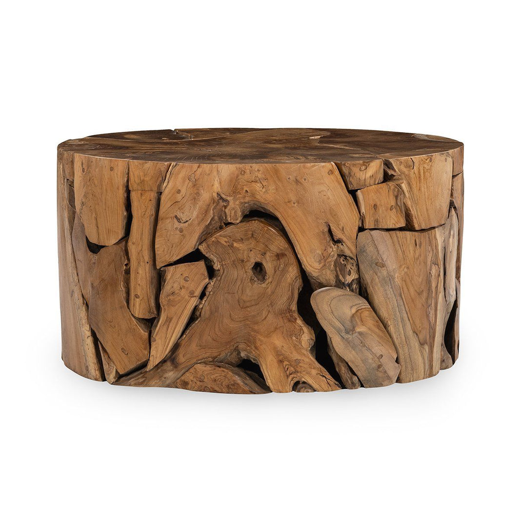 Rhea - Round Table, product view with solid wood