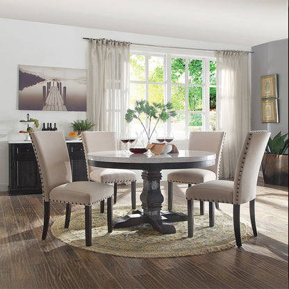 Nolan - Side Chair (Set of 2) - Linen & Salvage Dark Oak, alternate view 5 with wood construction