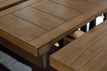 Rylandeen - Rectangular Dining Room Counter Height Extension Table - Light Brown /, alternate view 4 with wood construction