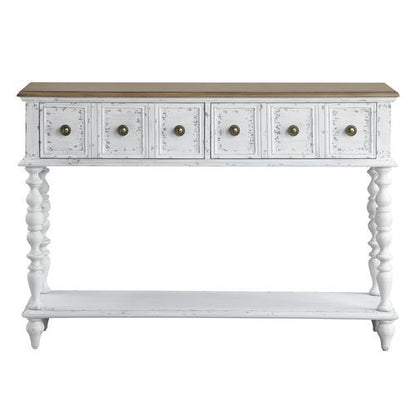 Bence - Console Table - Dark Charcoal & Antique White, alternate view 4 with wood construction