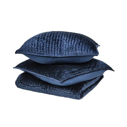 Bari - Velvet Quilt - Ocean Blue