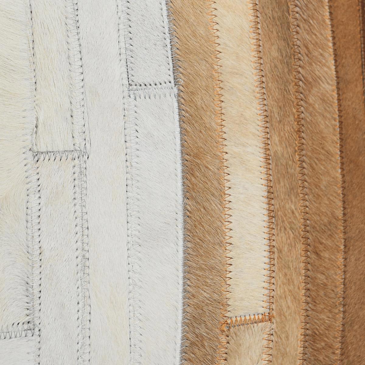 Meru - 20" x 20" Hide Pillow - Tan Multi, alternate view 8 with linen fabric
