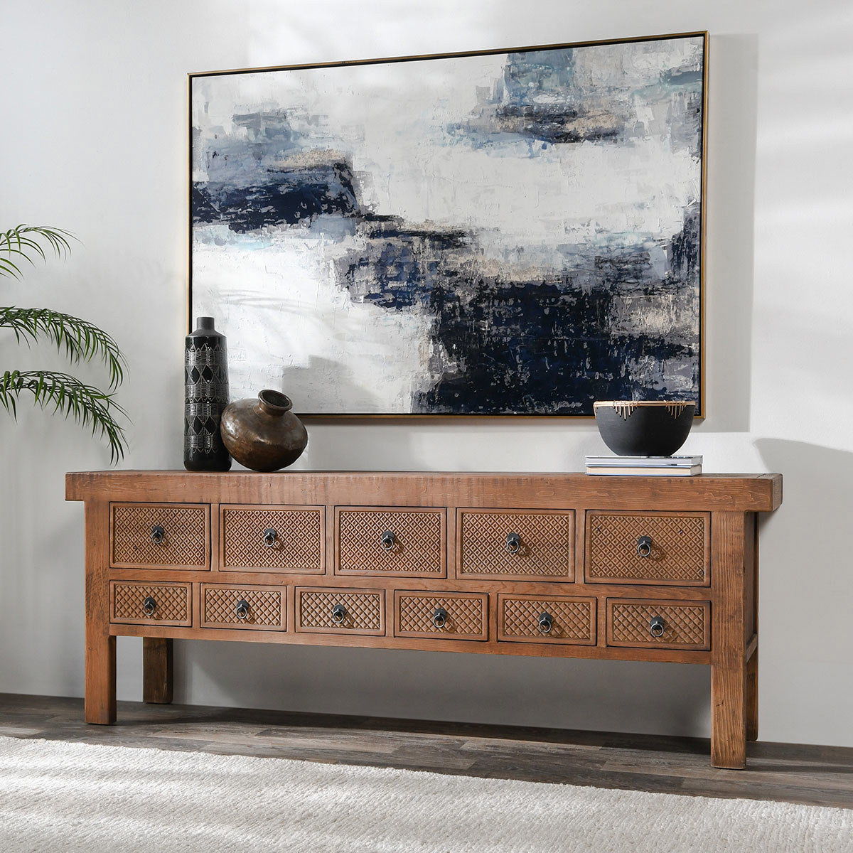 Lahey - 11 Drawer Console Table, alternate view 13 with wood construction