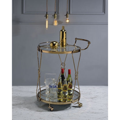 Zekera - Serving Cart - Champagne, alternate view 3 with glass
