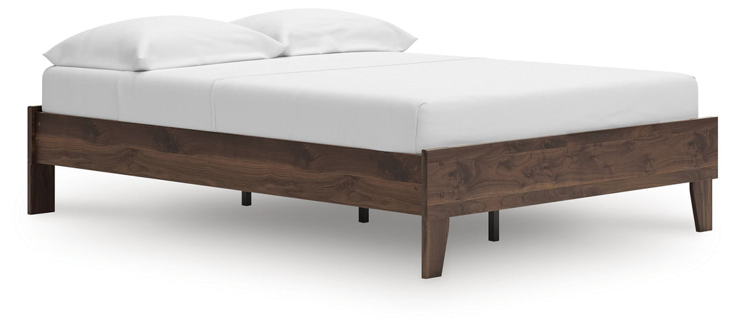 Calverson - Platform Bed, product view with wood construction