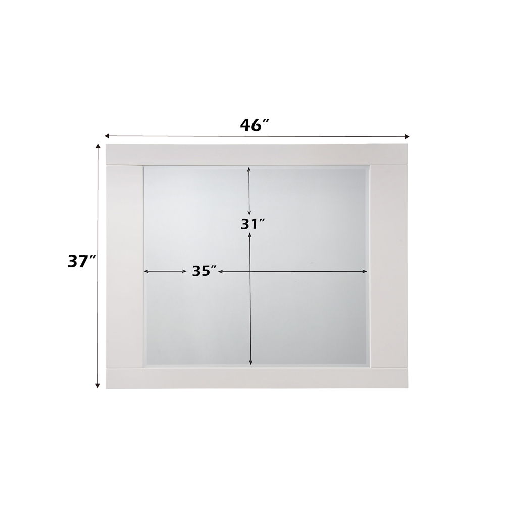 Naima II - Mirror - White High Gloss, alternate view 4 with wood construction