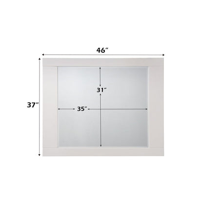 Naima II - Mirror - White High Gloss, alternate view 4 with wood construction