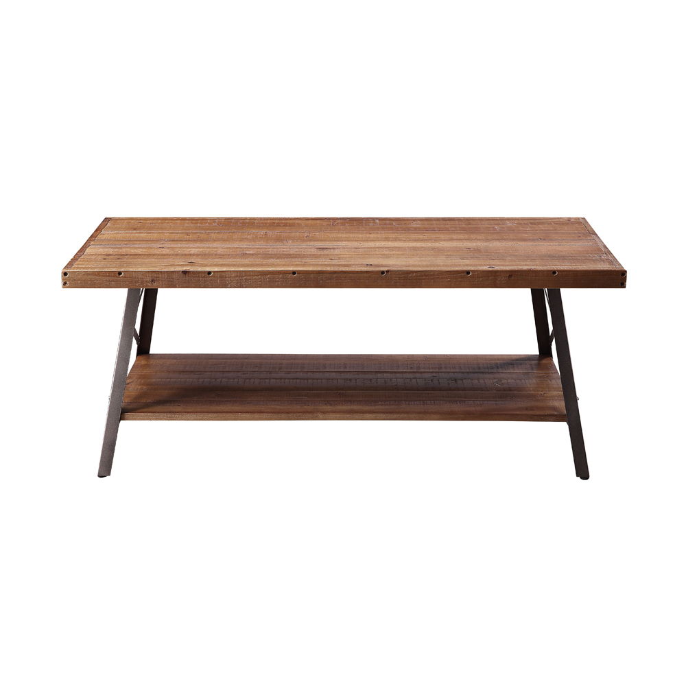 Ikram - Coffee Table - Weathered Oak & Sandy Black, alternate view 5 with wood construction
