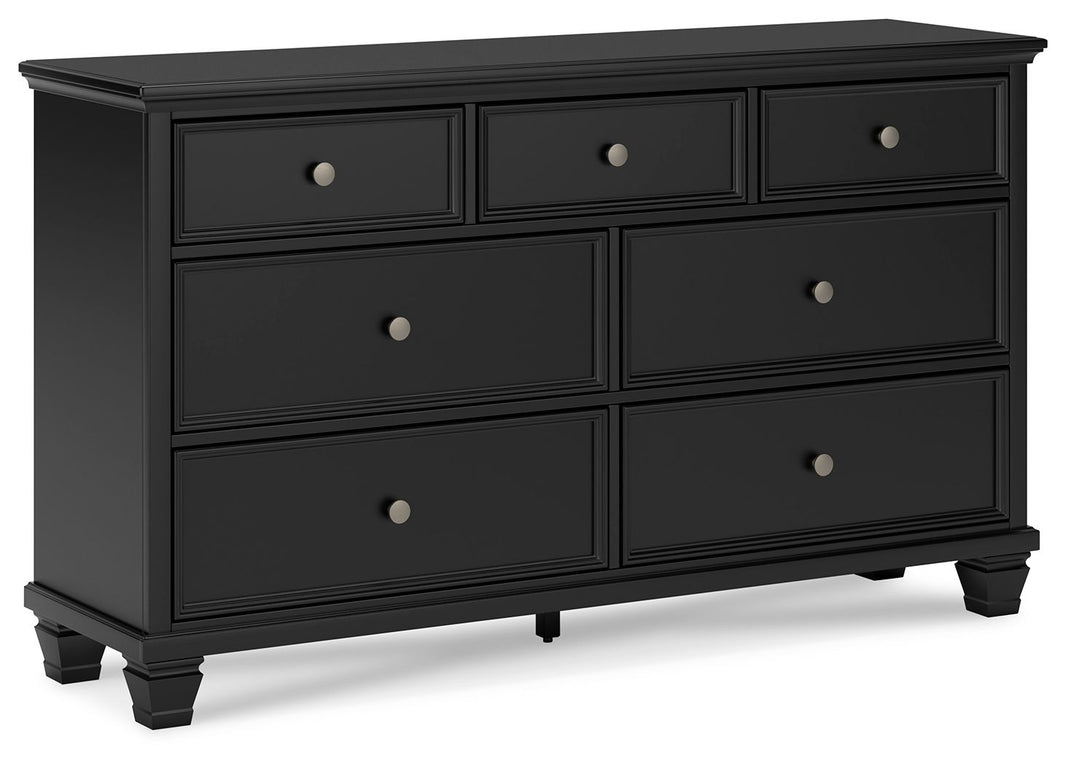 Lanolee - Dresser - Black, product view with wood construction
