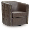 Brentlow - Swivel Accent Chair, alternate view 2 with faux leather