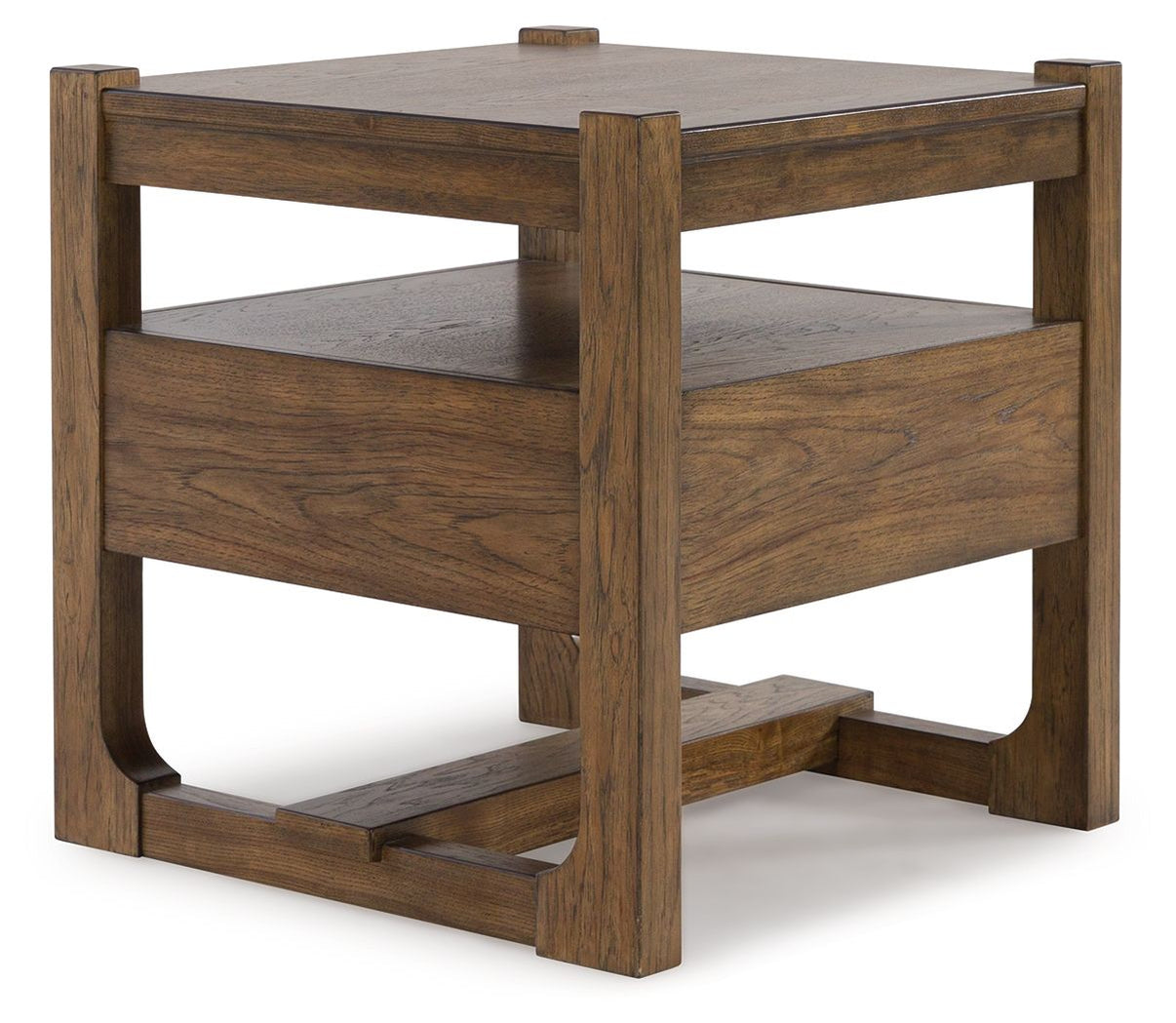 Cabalynn - Square End Table - Light Brown, alternate view 5 with wood construction