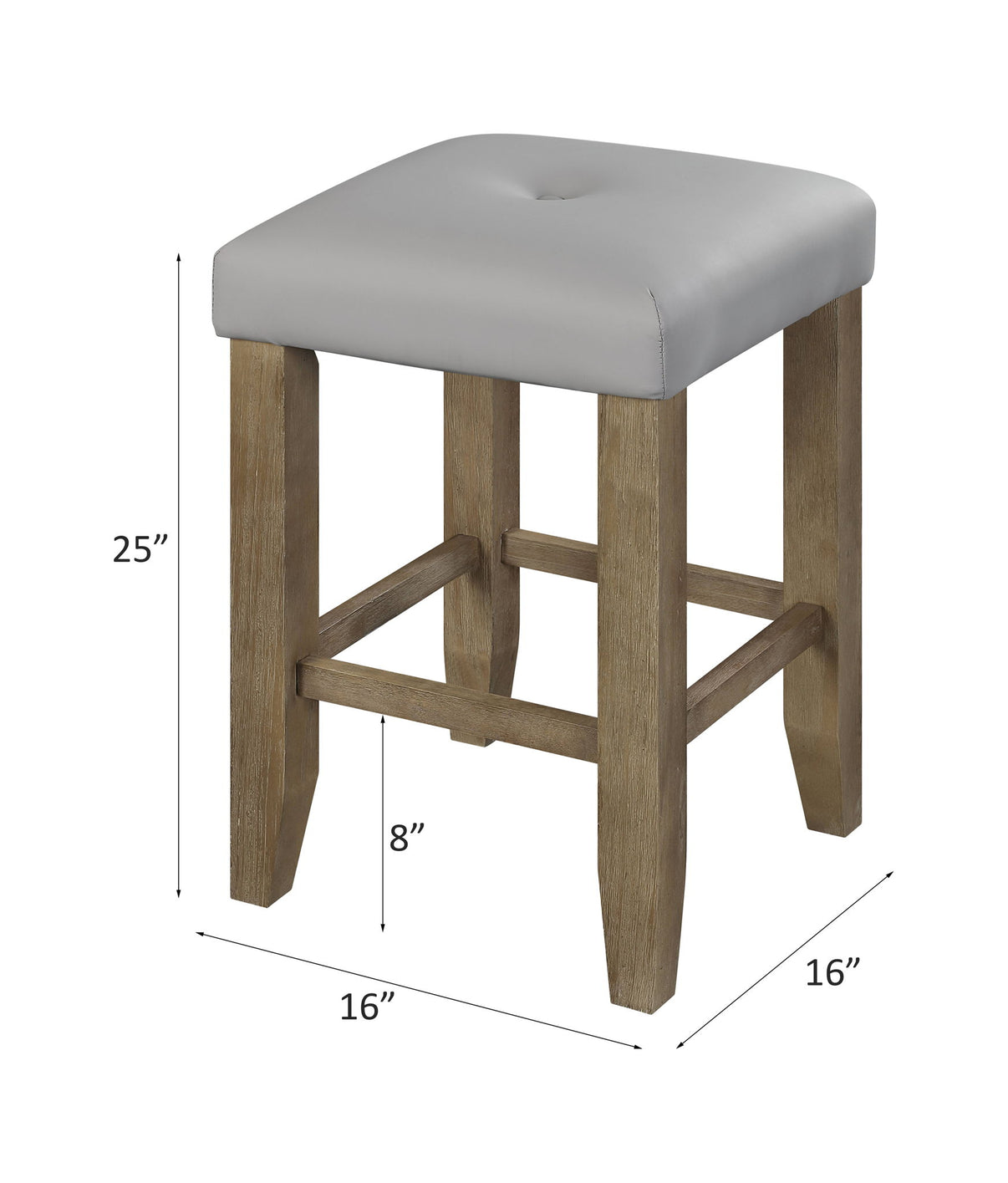 Charnell - Counter Height Stool (Set of 2) - Gray Synthetic Leather & Oak, alternate view 6 with marble