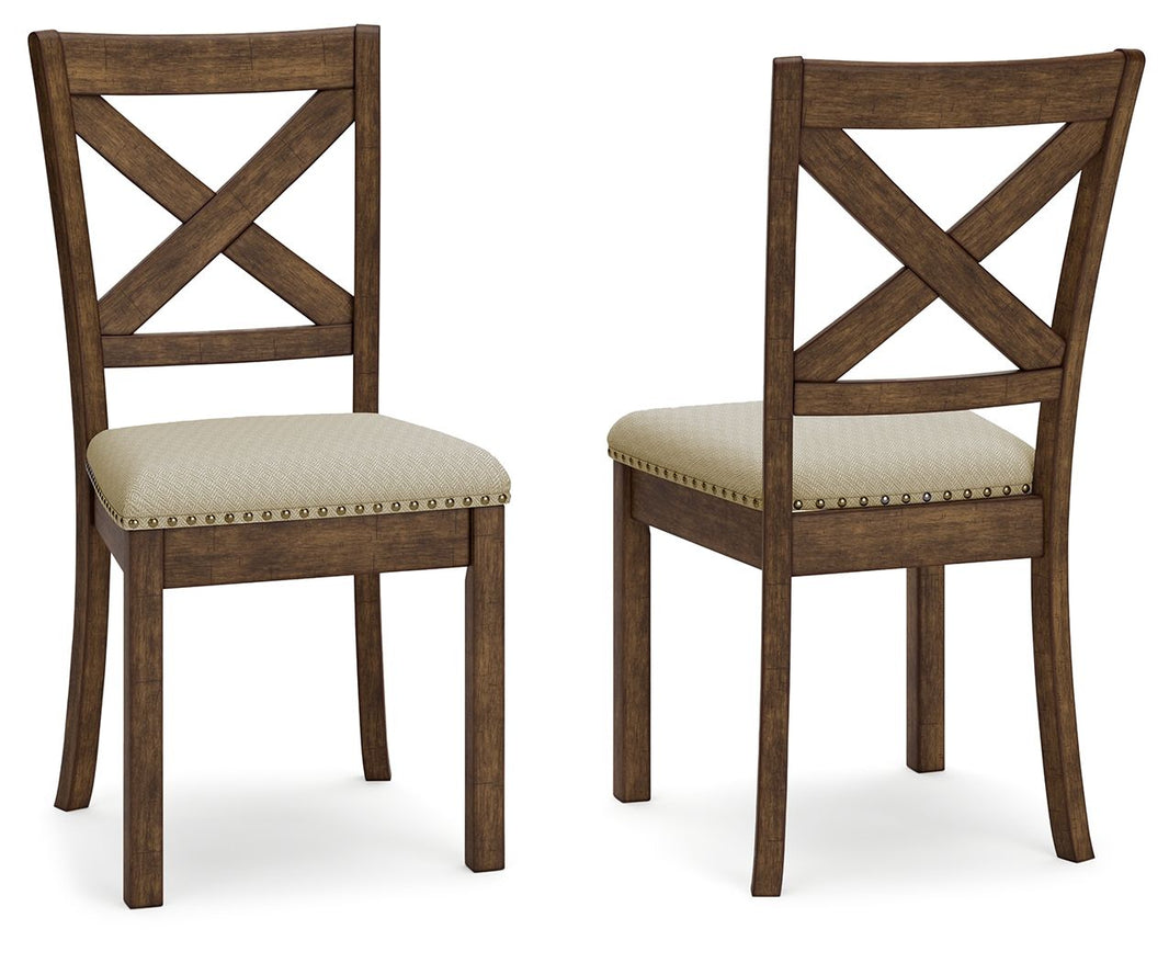 Moriville - Dining UPH Side Chair (Set of 2) - Beige, product view with polyester fabric