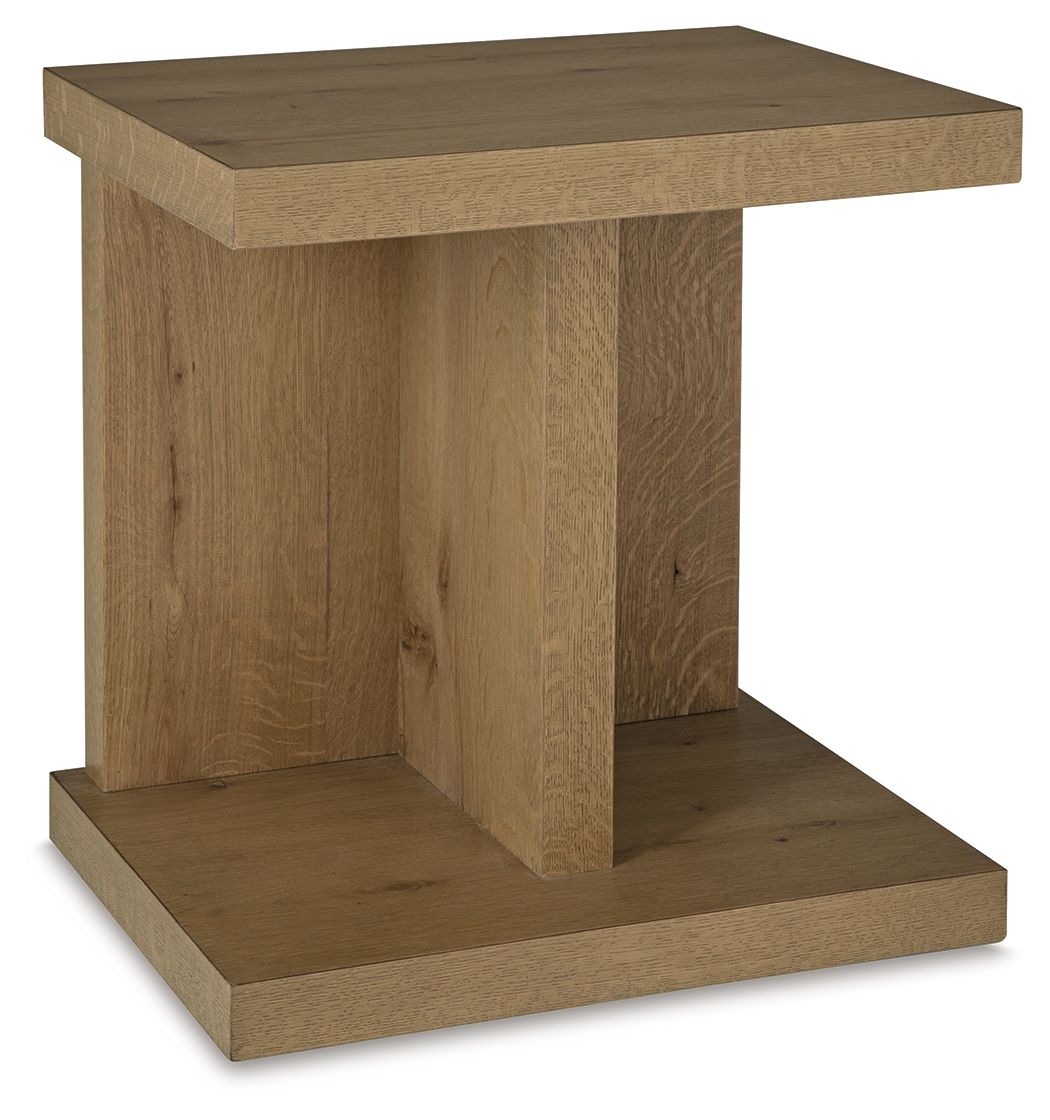 Brinstead - Chair Side End Table - Light Brown, product view with wood construction