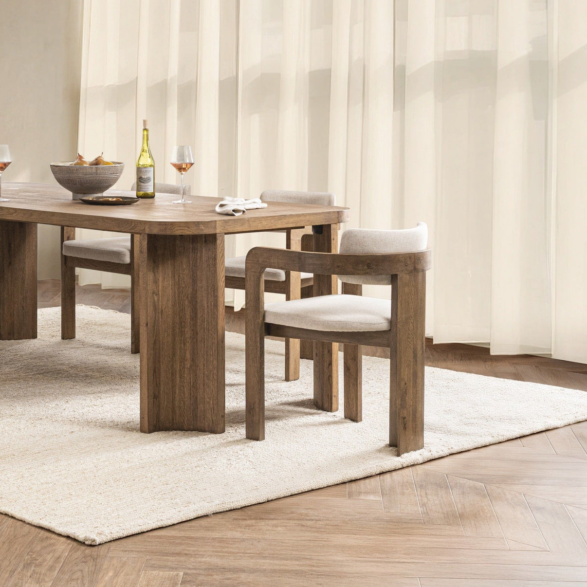 Labelle - Dining Armchair - Tan Oak, alternate view 7 with polyester fabric