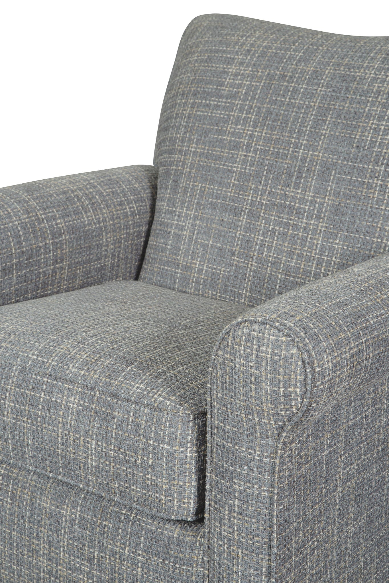 Renley - Swivel Glider Accent Chair - Ash, alternate view 7 with polyester fabric