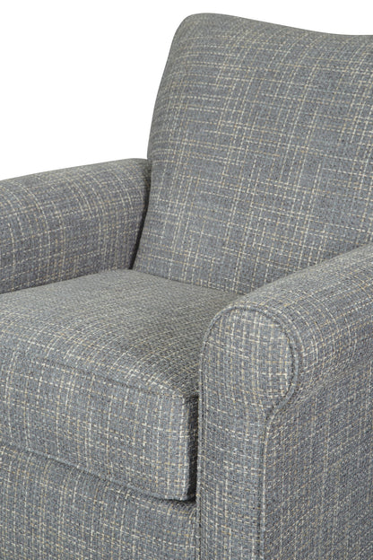 Renley - Swivel Glider Accent Chair - Ash, alternate view 7 with polyester fabric