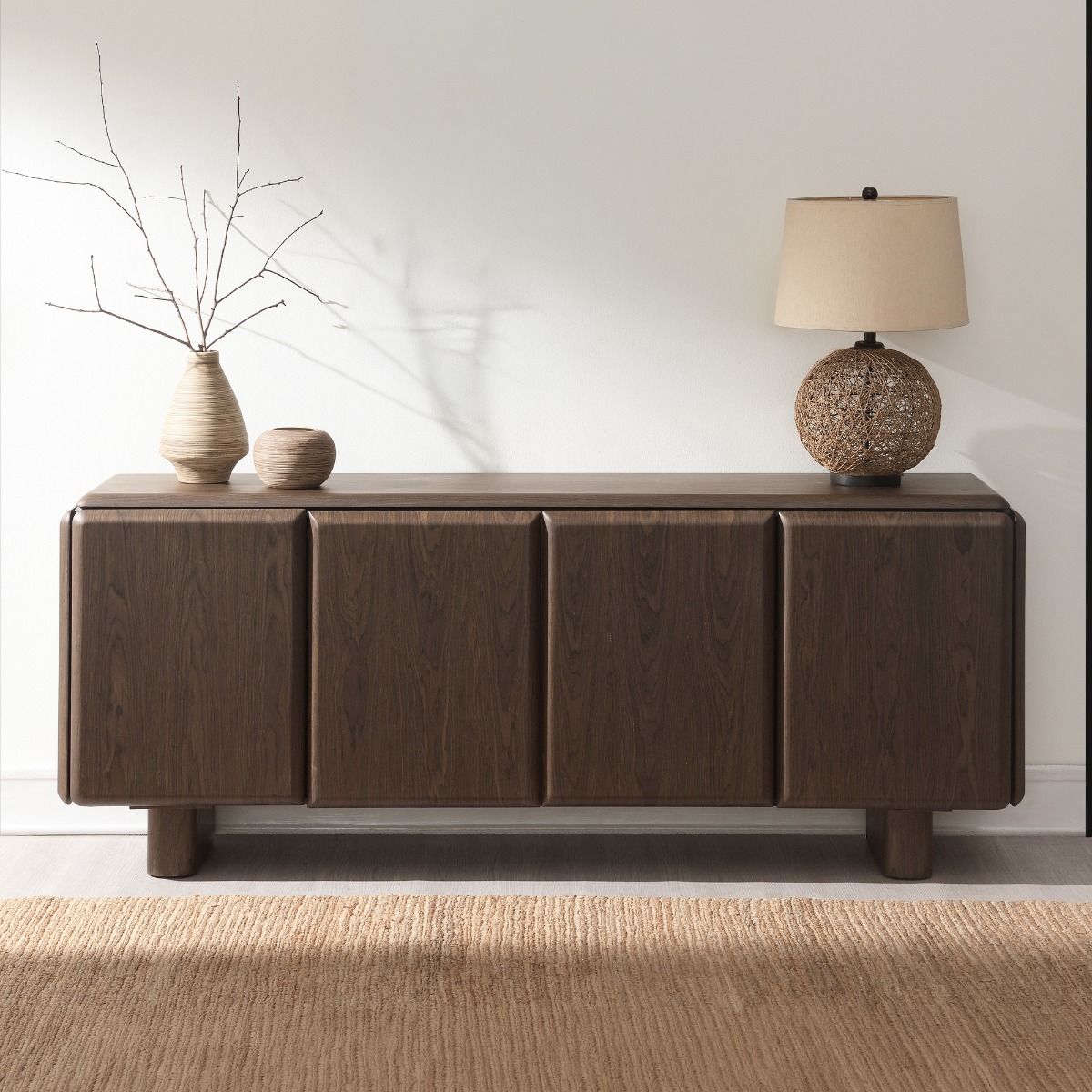 Lanza - Console Table - Dark Walnut, alternate view 4 with wood construction