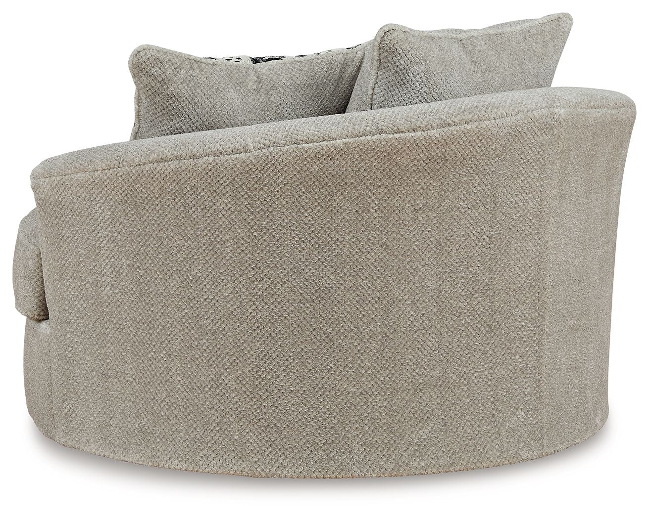 Calnita - Oversized Swivel Accent Chair - Sisal, alternate view 3 with polyester fabric