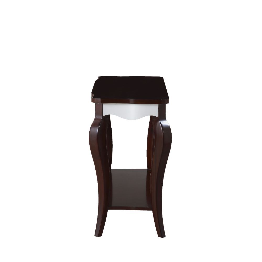 Mathias - Sofa Table - White & Walnut, alternate view 5 with wood construction