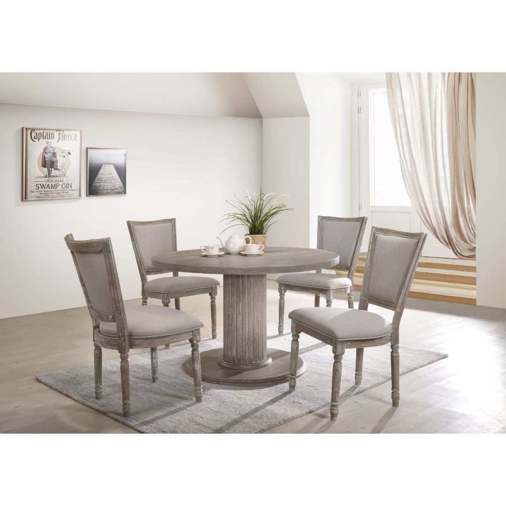 Gabrian - Dining Table - Reclaimed Gray, product view with wood construction