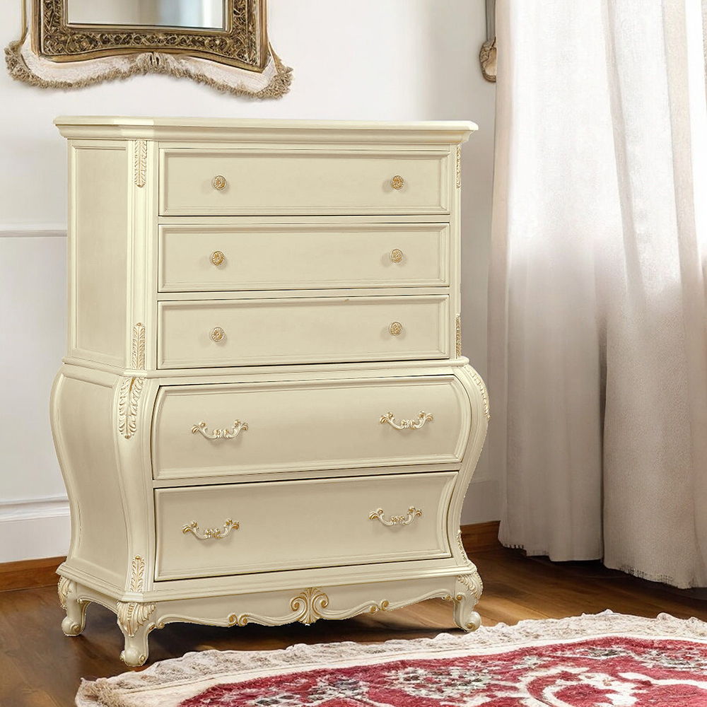 Chantelle - Chest - Pearl White Finish, alternate view 5 with wood construction