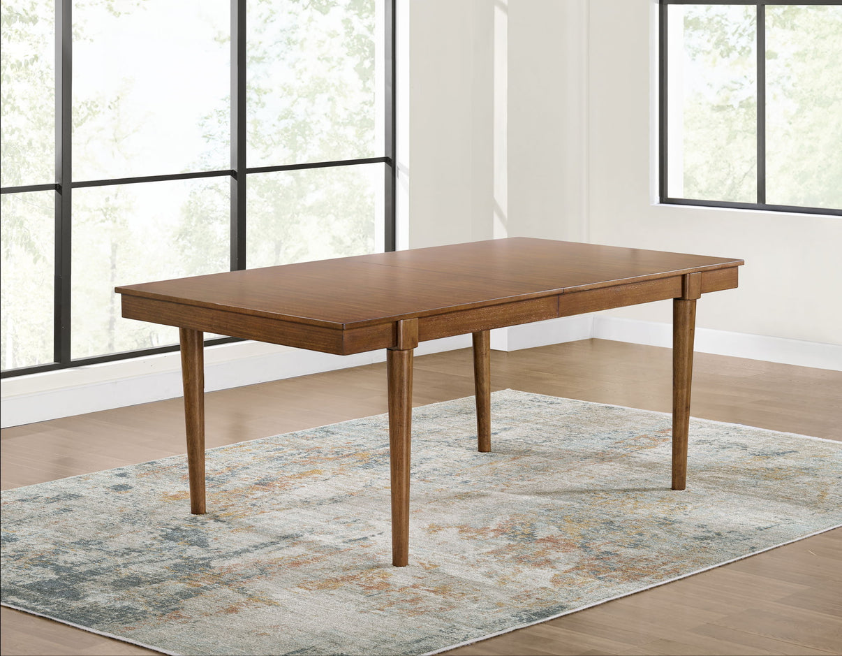 Lyncott - Rectangular Dining Room Extension Table - Brown, alternate view 8 with wood construction