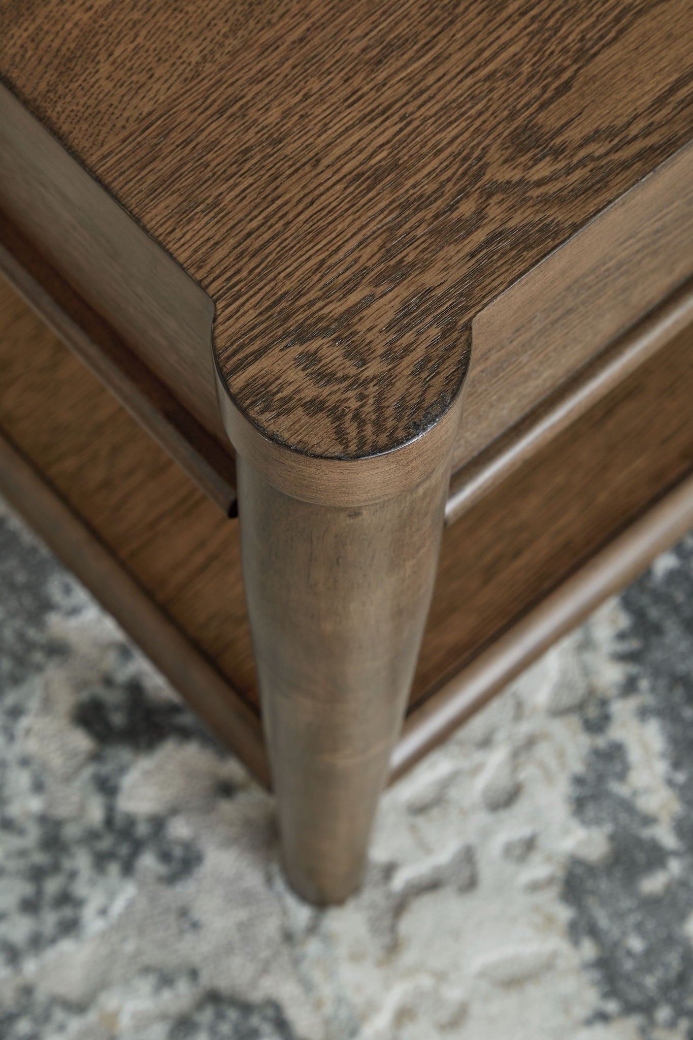 Roanhowe - Rectangular End Table - Brown, alternate view 5 with wood construction