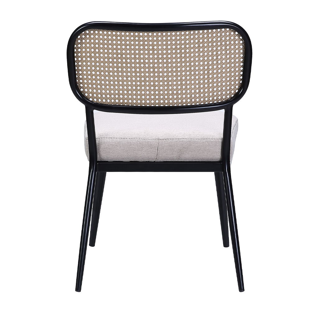Colson - 3 Pieces Table & Chairs Set - Black, alternate view 4 with linen fabric