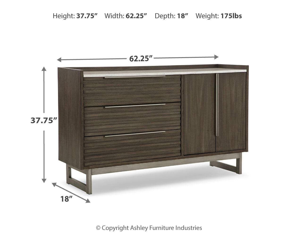Arkenton - Dresser, alternate view 9 with marble