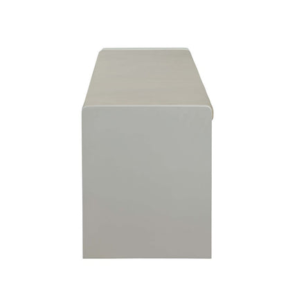 Berci - Bench With Storage - Beige Fabric & White