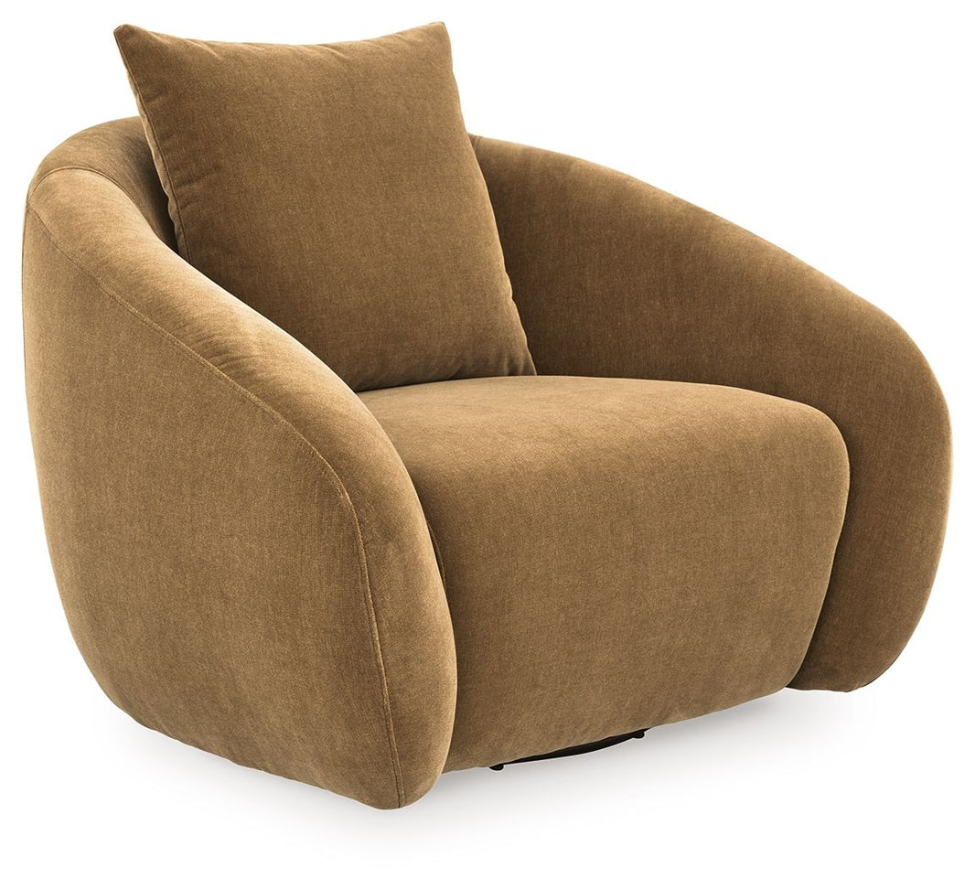 Yahya - Swivel Accent Chair, alternate view 3 with velvet upholstery