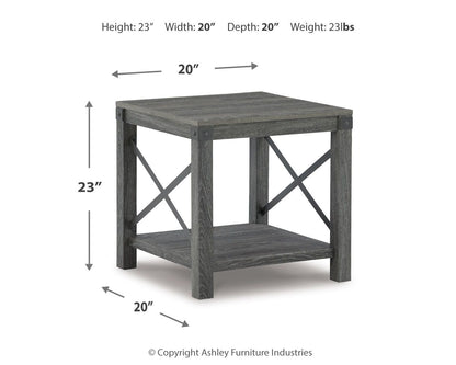 Freedan - Square End Table - Grayish Brown, alternate view 7 with engineered wood