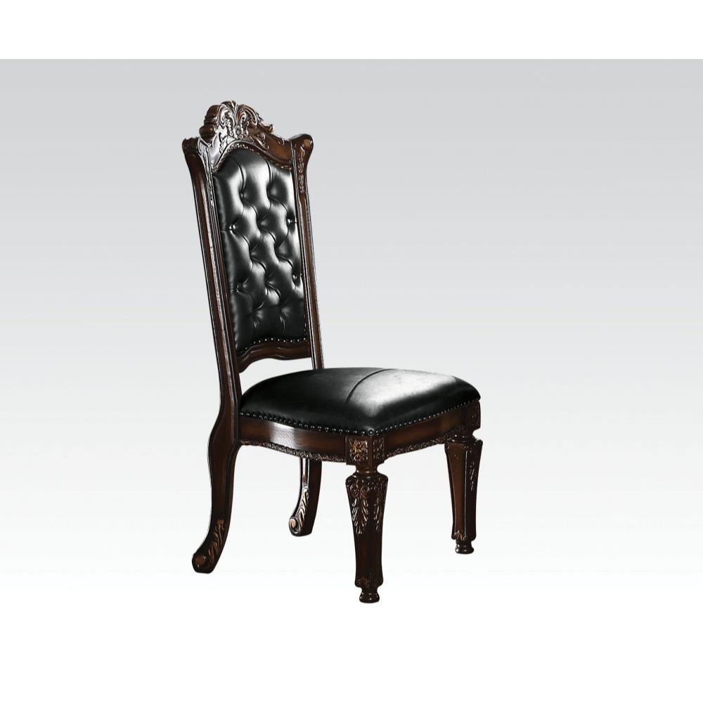 Vendome - Side Chair (Set of 2) - Synthetic Leather & Cherry, product view with wood construction