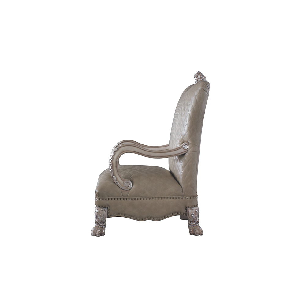 Dresden - Chair With Pillow - Synthetic Leather & Vintage Bone White, alternate view 7 with solid wood