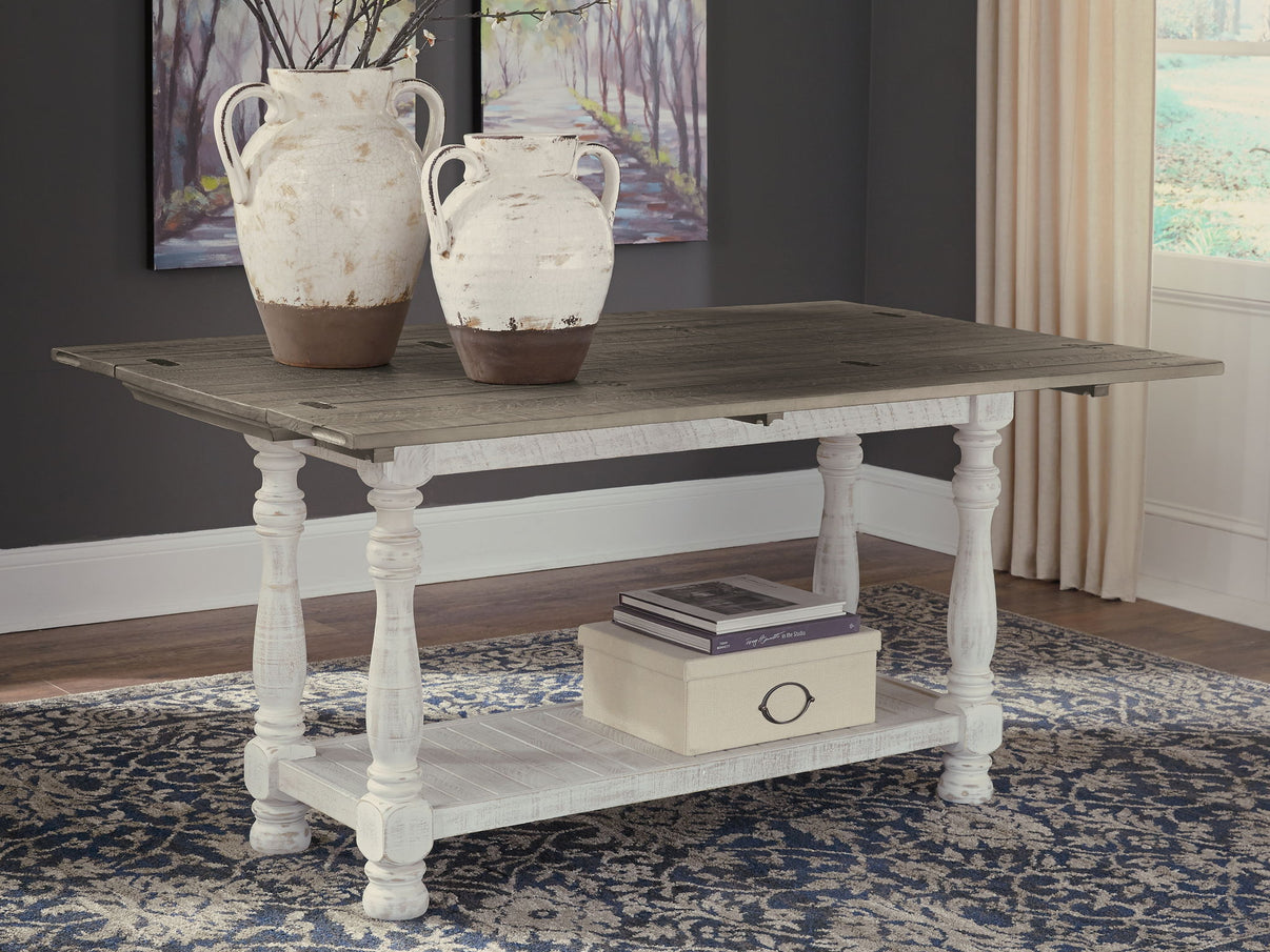 Havalance - Flip Top Sofa Table - Gray / White, alternate view 5 with engineered wood