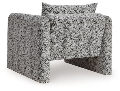 Kenbell - Accent Chair - Black / White, alternate view 5 with polyester fabric