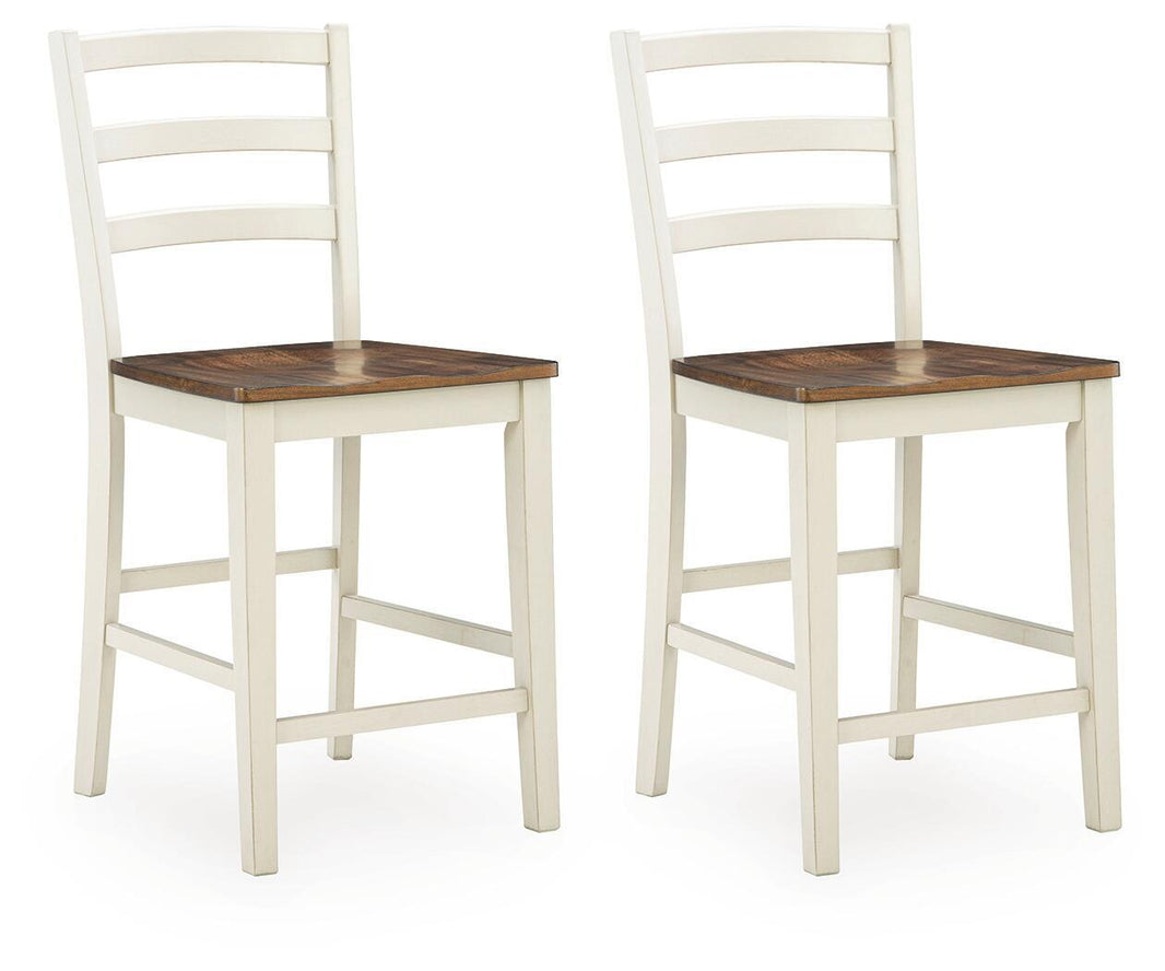 Brinfern - Barstool (Set of 2) - Brown / Antique White